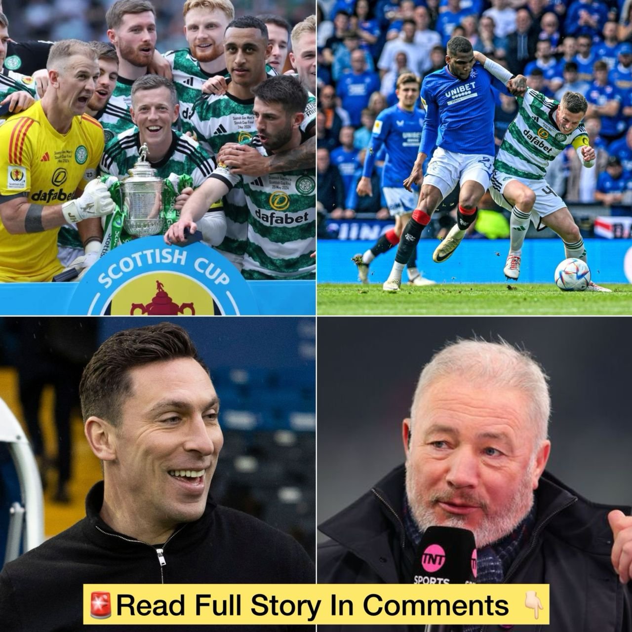 Scottish professional football manager Scott Brown reveals why Celtic won Rangers in the Scottish Cup final as Ally McCoist explain Celtic fans reaction to the trophy won