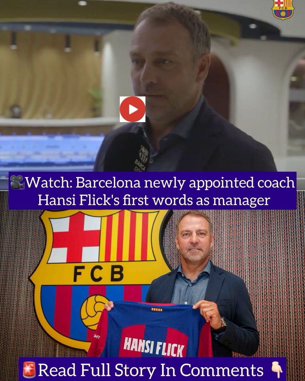 Watch: Barcelona newly appointed coach Hansi Flick's first words as manager