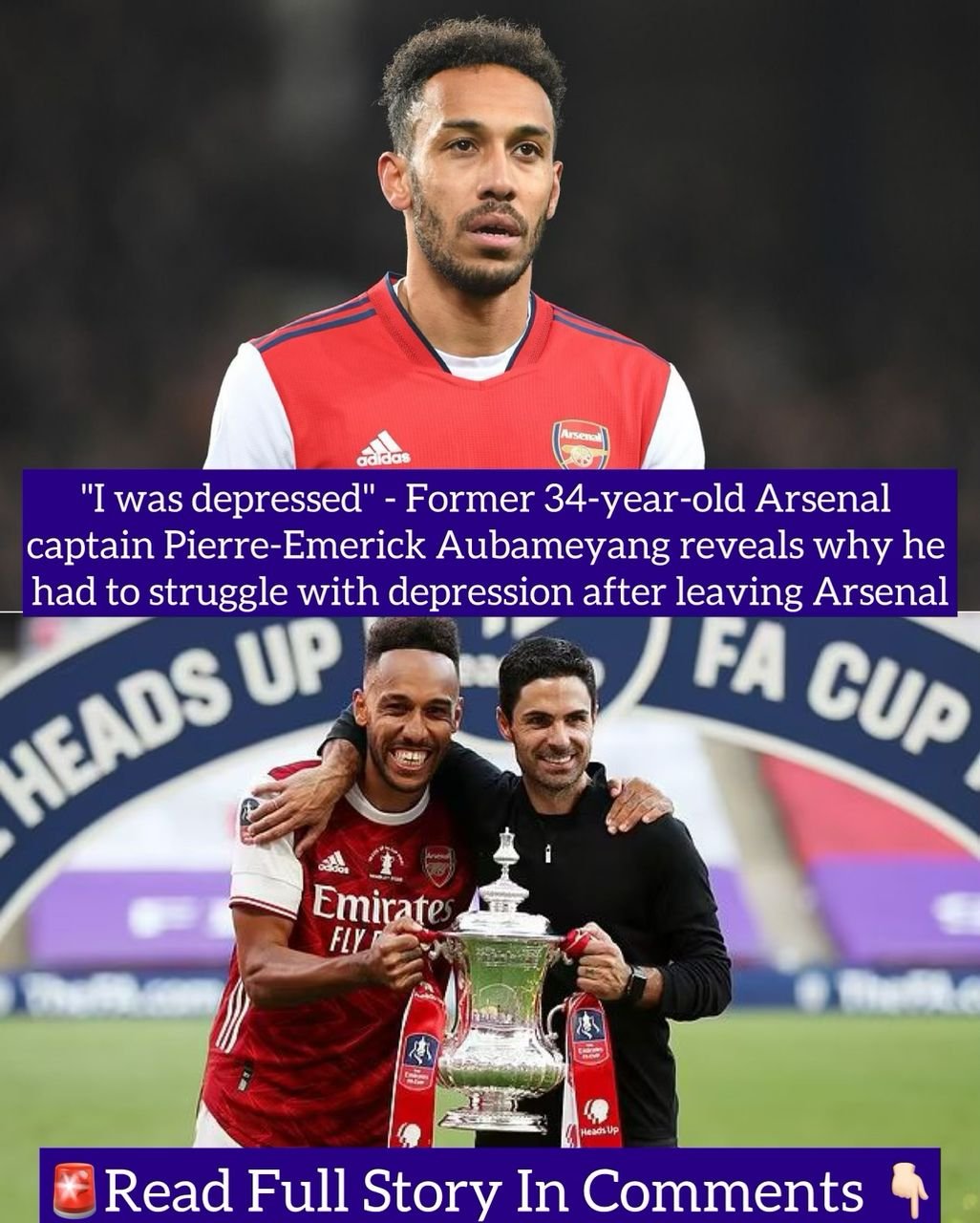 "I was depressed" - Former 34-year-old Arsenal captain Pierre-Emerick Aubameyang reveals why he had to struggle with depression after leaving Arsenal