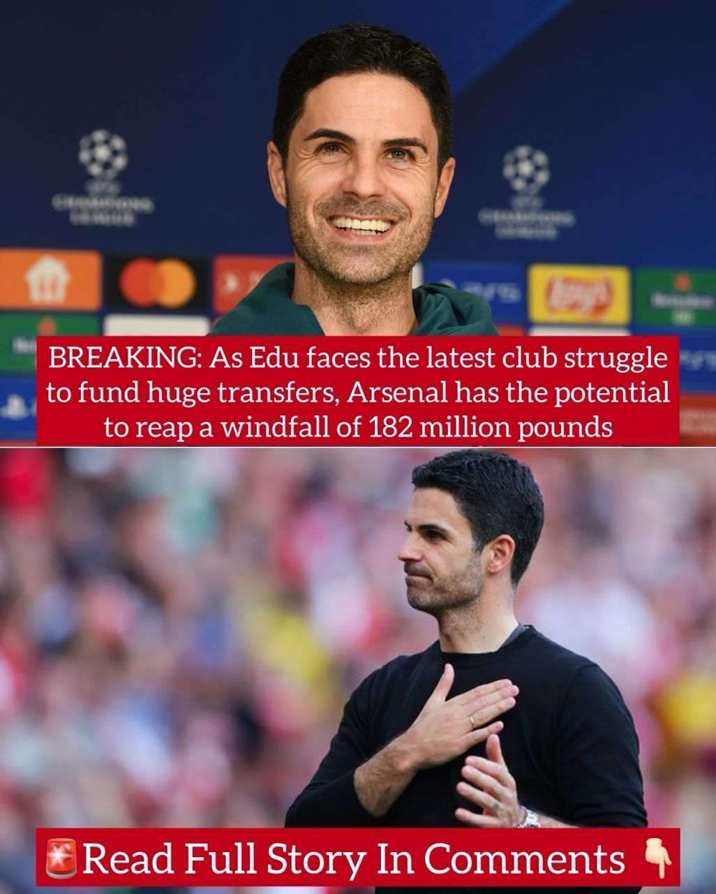 BREAKING: As Edu faces the latest club struggle to fund huge transfers, Arsenal has the potential to reap a windfall of 182 million pounds