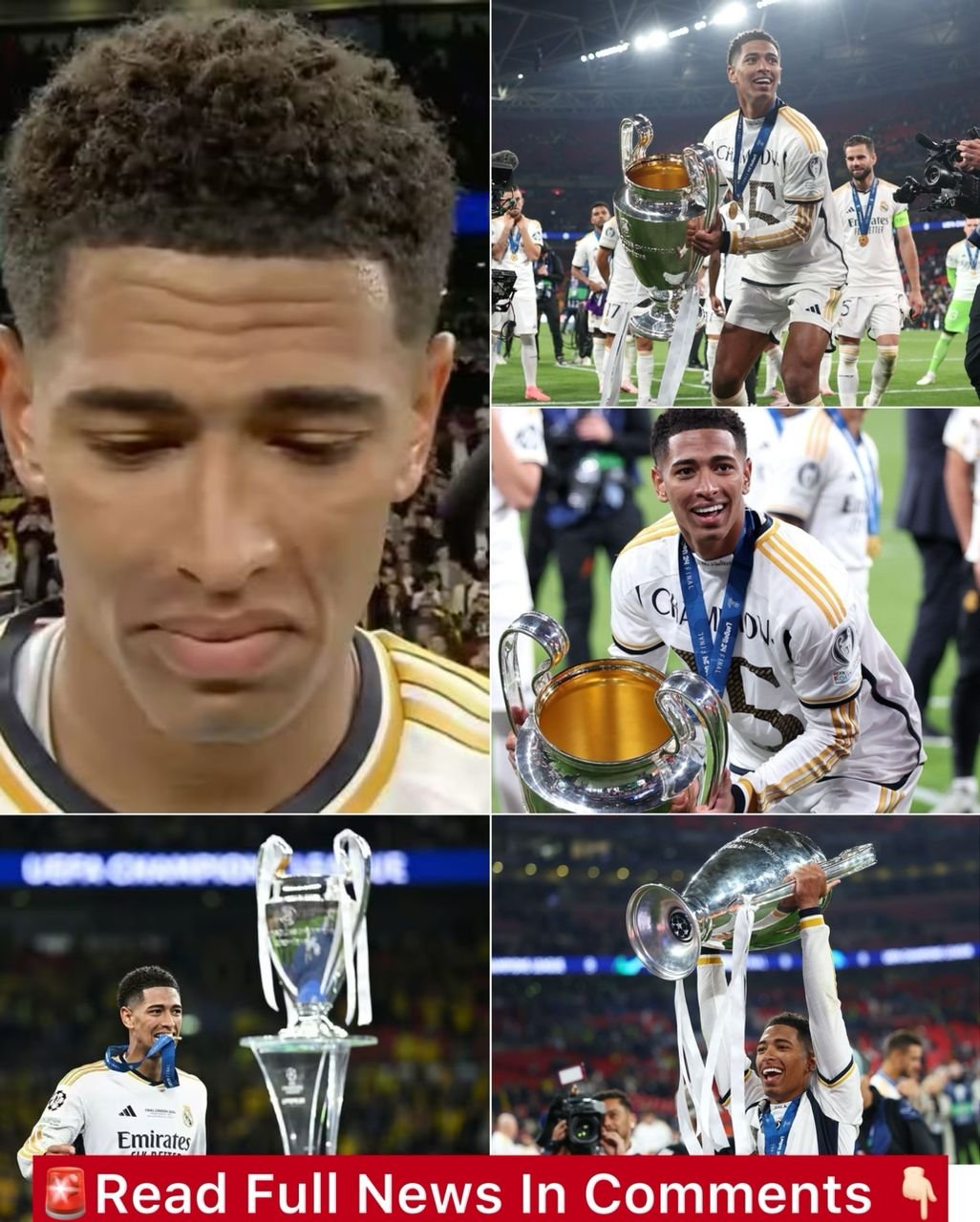 Real Madrid player Jude Bellingham expresses his joy with a strong message after winning the UEFA Champions League against Borussia Dortmund