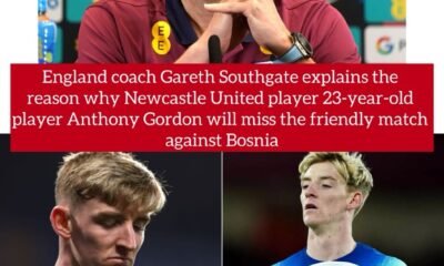 England coach Gareth Southgate explains the reason why Newcastle United player 23-year-old player Anthony Gordon will miss the friendly match against Bosnia