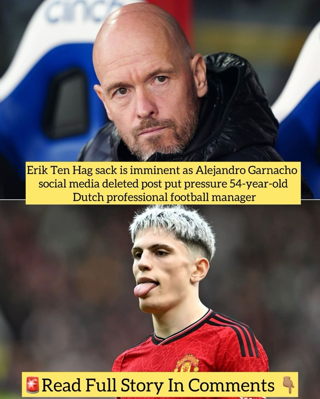 Erik Ten Hag sack is imminent as Alejandro Garnacho social media deleted post put pressure 54-year-old Dutch professional football manager