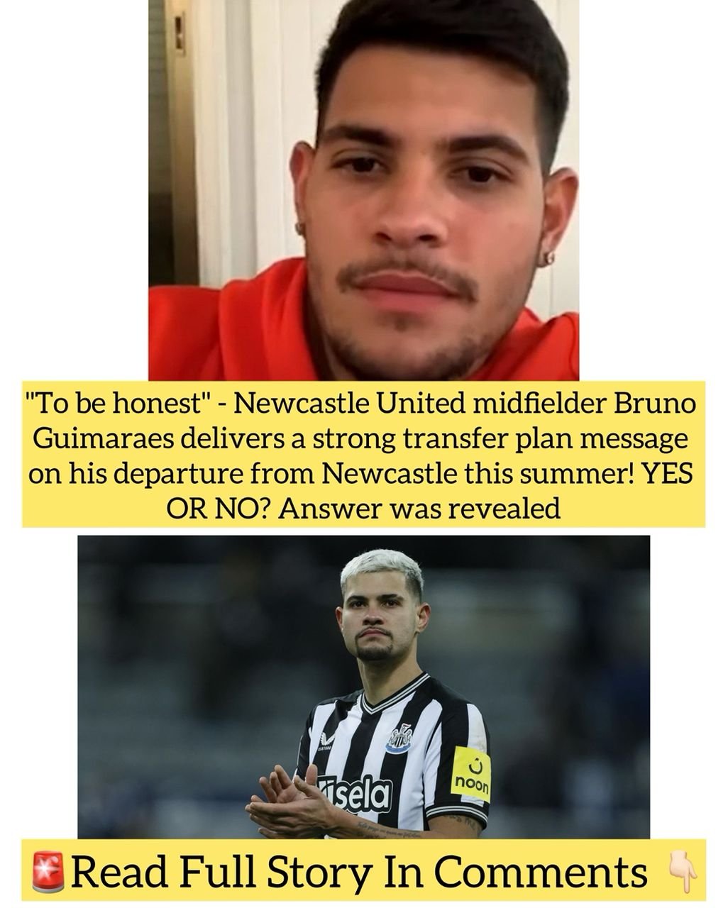 "To be honest" - Newcastle United midfielder Bruno Guimaraes delivers a strong transfer plan message on his departure from Newcastle this summer! YES OR NO? Answer was revealed