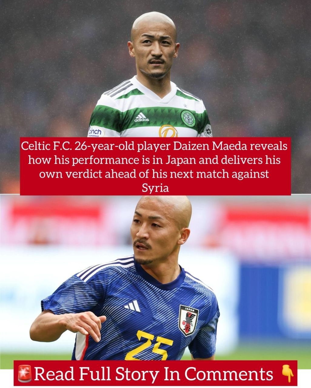 Celtic F.C. 26-year-old player Daizen Maeda reveals how his performance is in Japan and delivers his own verdict ahead of his next match against against Syria