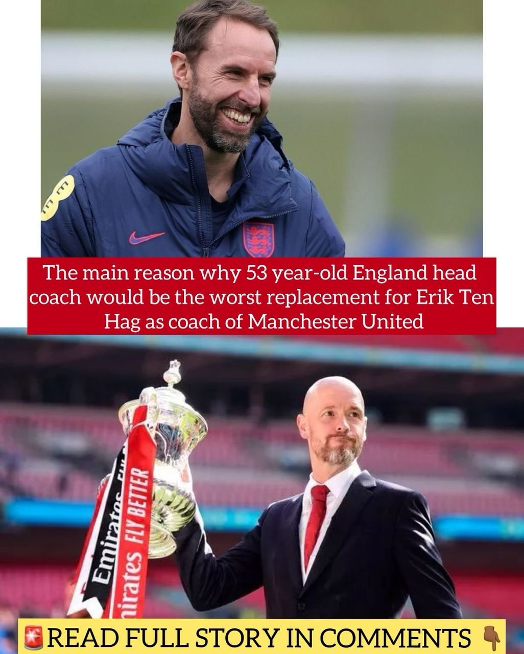 The main reason why 53 year-old England head coach would be the worst replacement for Erik Ten Hag as coach of Manchester United