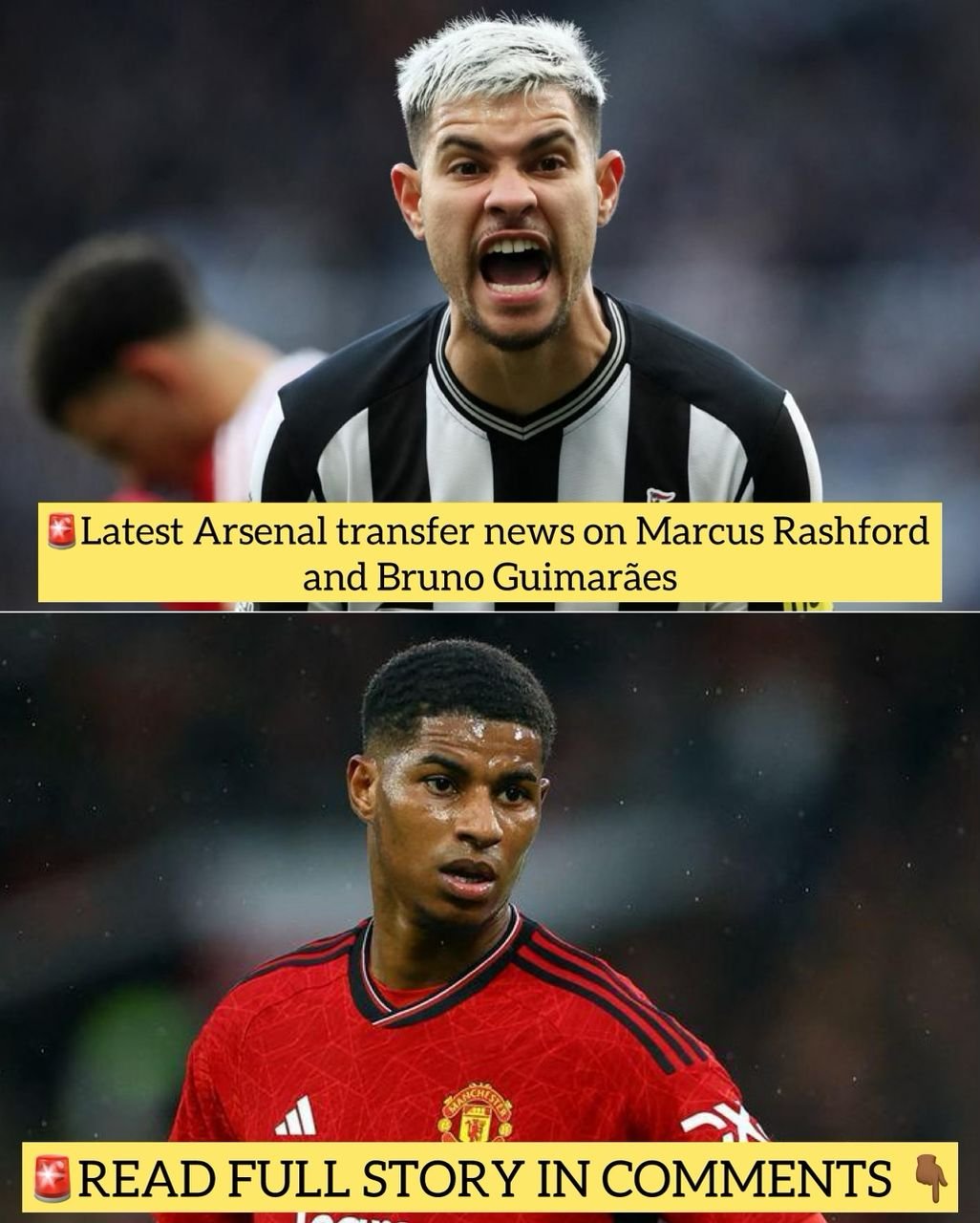 Latest Arsenal transfer news on Marcus Rashford and Bruno Guimarães