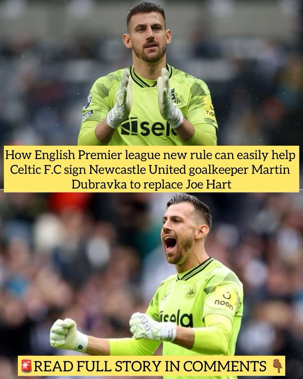 How English Premier league new rule can easily help Celtic F.C sign Newcastle United goalkeeper Martin Dubravka to replace Joe Hart