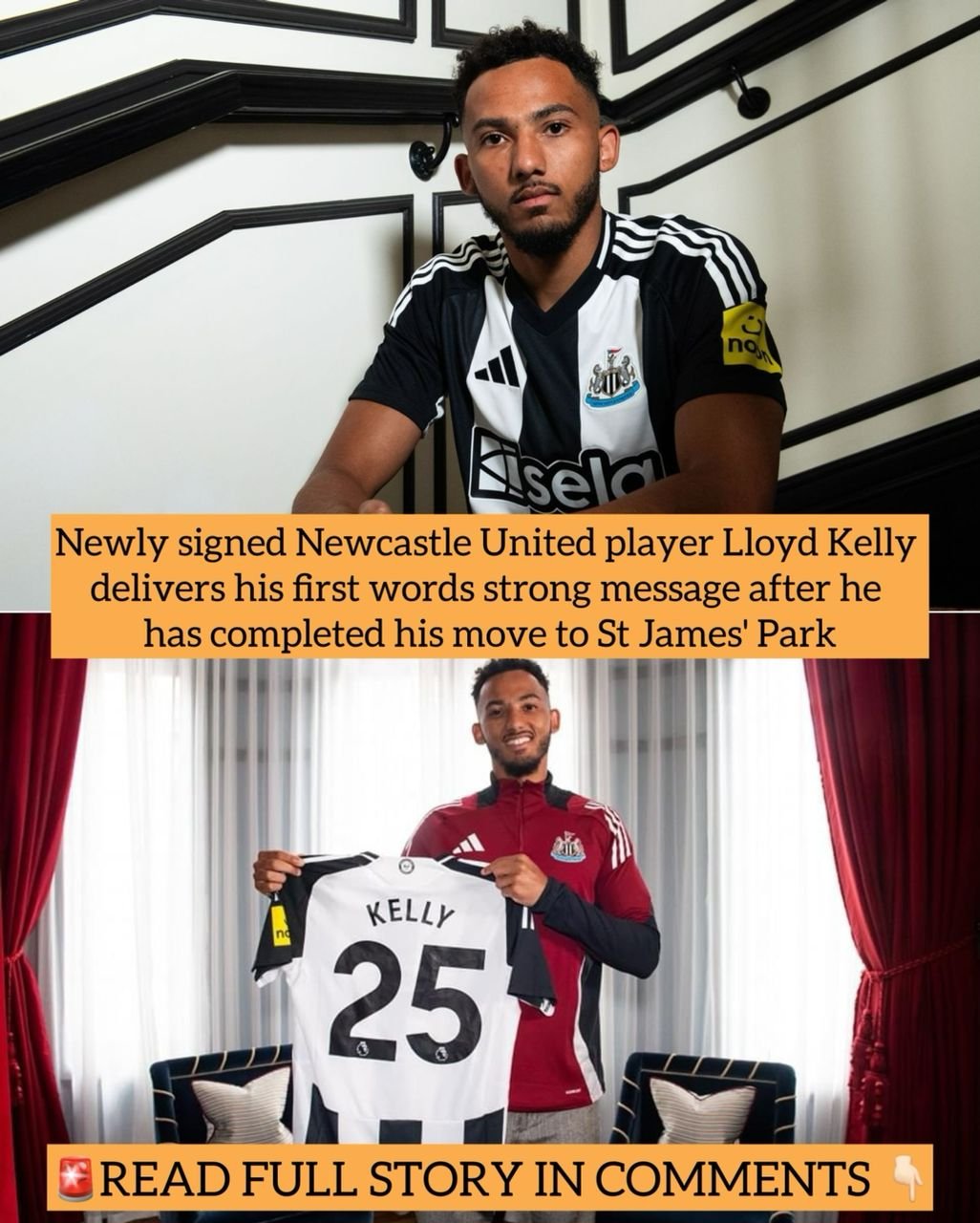 Newly signed Newcastle United player Lloyd Kelly delivers his first words strong message after he has completed his move to St James' Park.