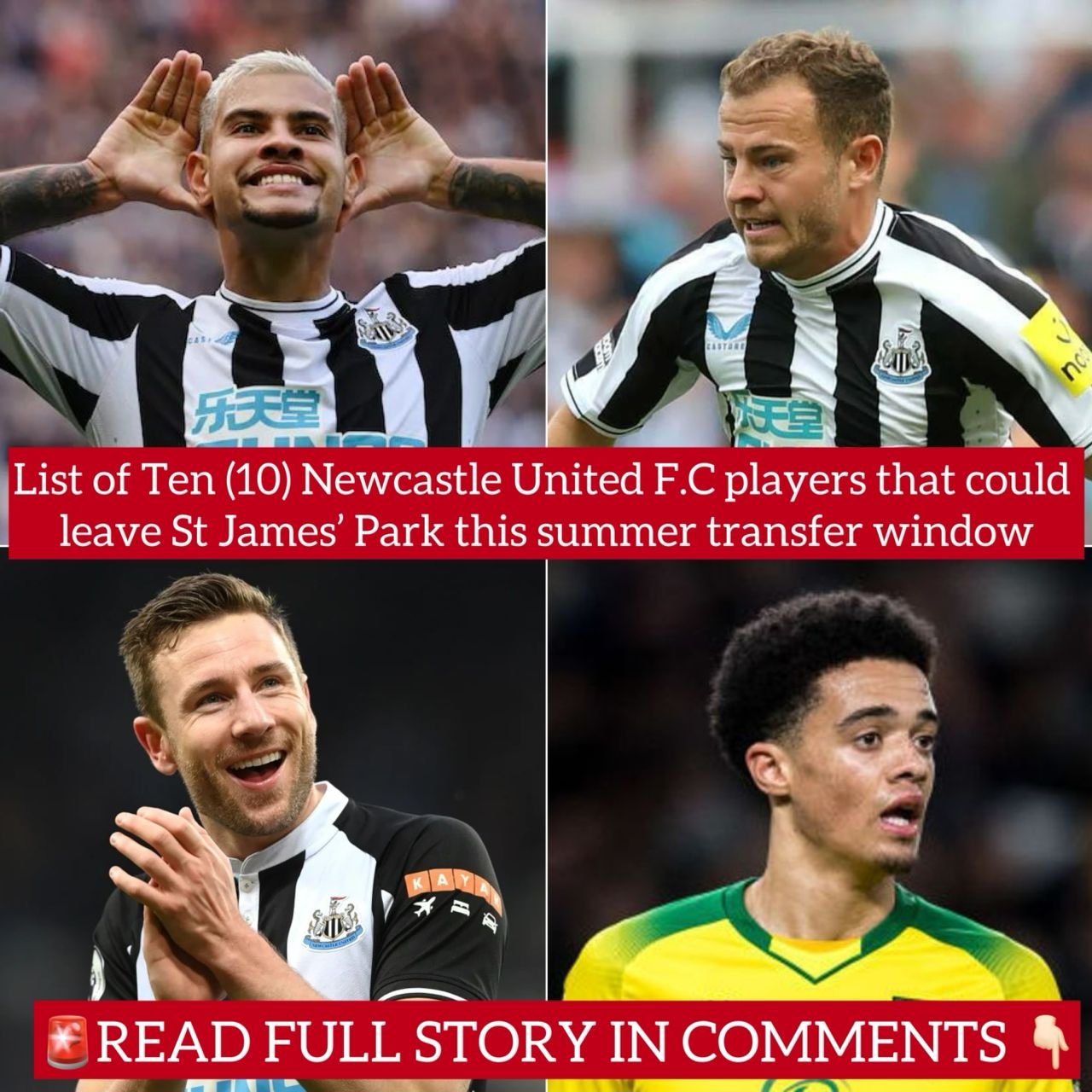 Ten (10) Newcastle United F.C players that could leave St James’ Park this summer transfer window