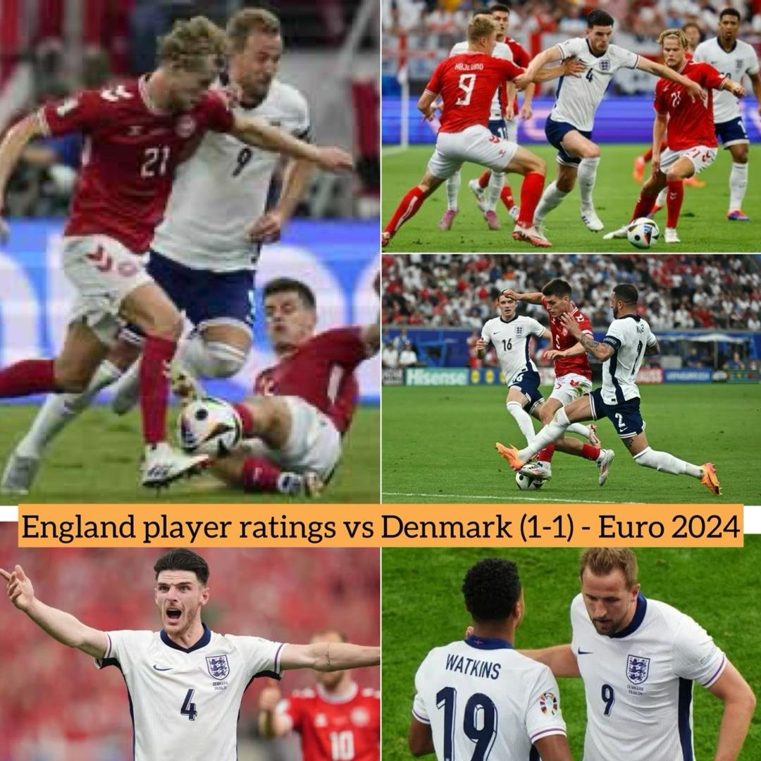 England player ratings vs Denmark (1-1) - as Kieran Trippier was in full action while Anthony Gordon was benched in EURO 2024