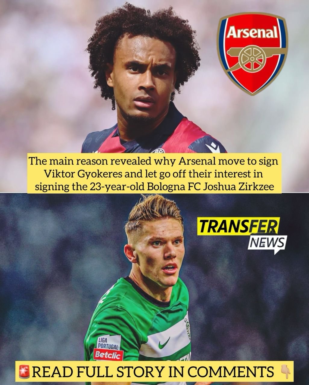 The main reason revealed why Arsenal move to sign Viktor Gyokeres and let go off their interest in signing the 23-year-old Bologna FC Joshua Zirkzee