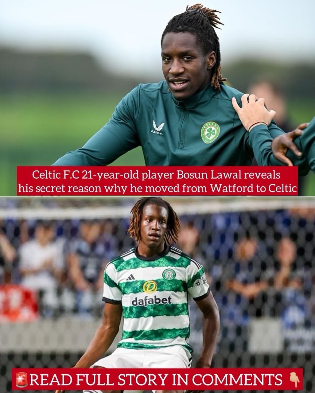 Celtic F.C 21-year-old player Bosun Lawal reveals his secret reason why he moved from Watford to Celtic