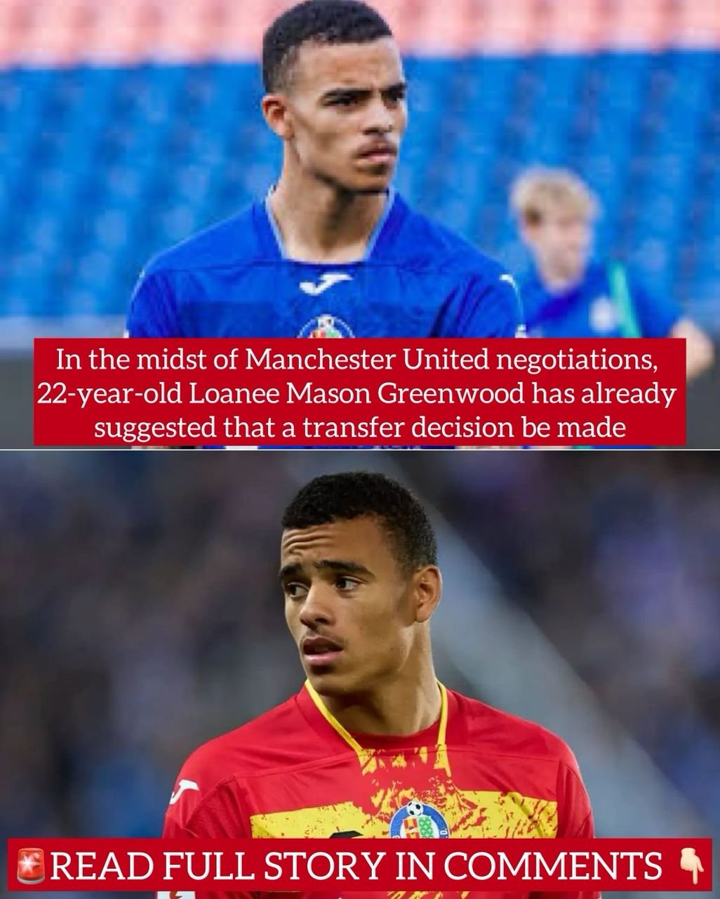 In the midst of Manchester United negotiations, 22-year-old Loanee Mason Greenwood has already suggested that a transfer decision be made