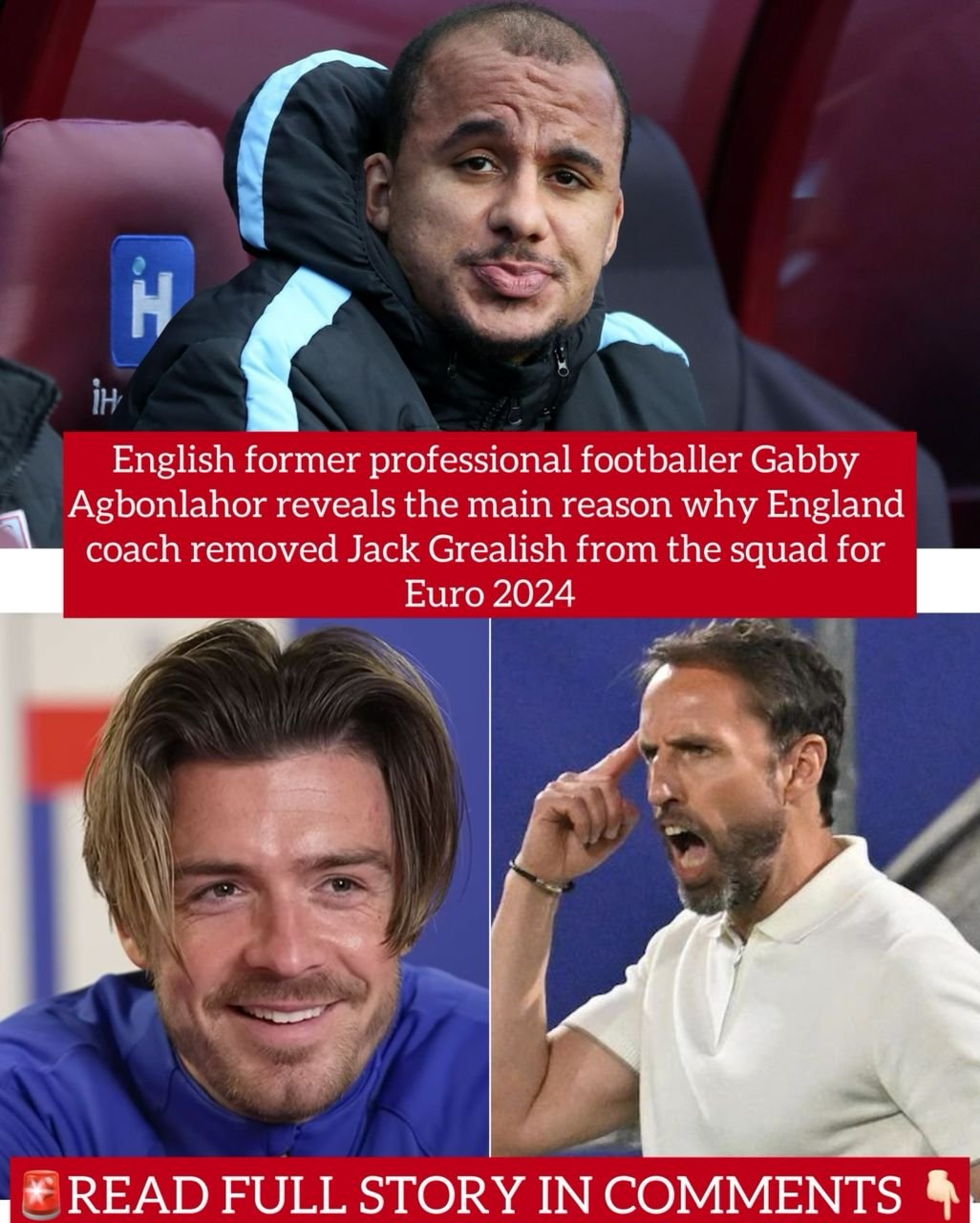 English former professional footballer Gabby Agbonlahor reveals the main reason why England coach removed Jack Grealish from the squad for Euro 2024