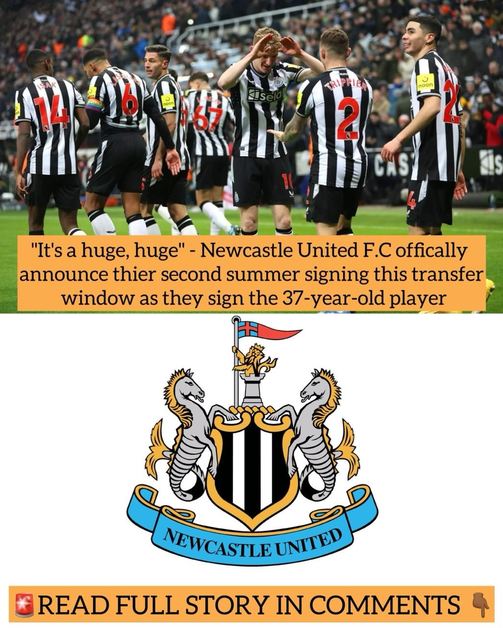 "It's a huge, huge" - Newcastle United F.C offically announce thier second summer signing this transfer window as they sign the 37-year-old player