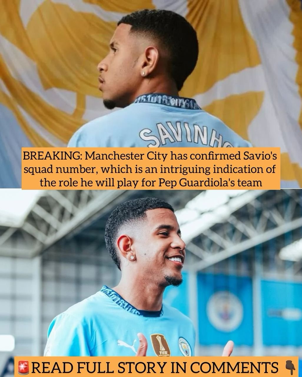 BREAKING: Manchester City has confirmed Savio's squad number, which is an intriguing indication of the role he will play for Pep Guardiola's team