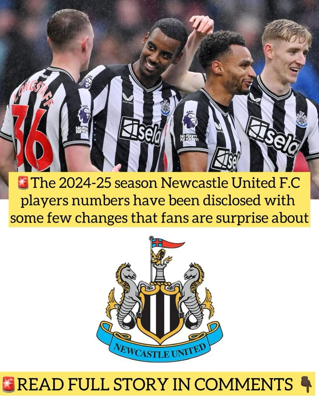 The 2024-25 season Newcastle United F.C players numbers have been disclosed with some few changes that fans are surprise about