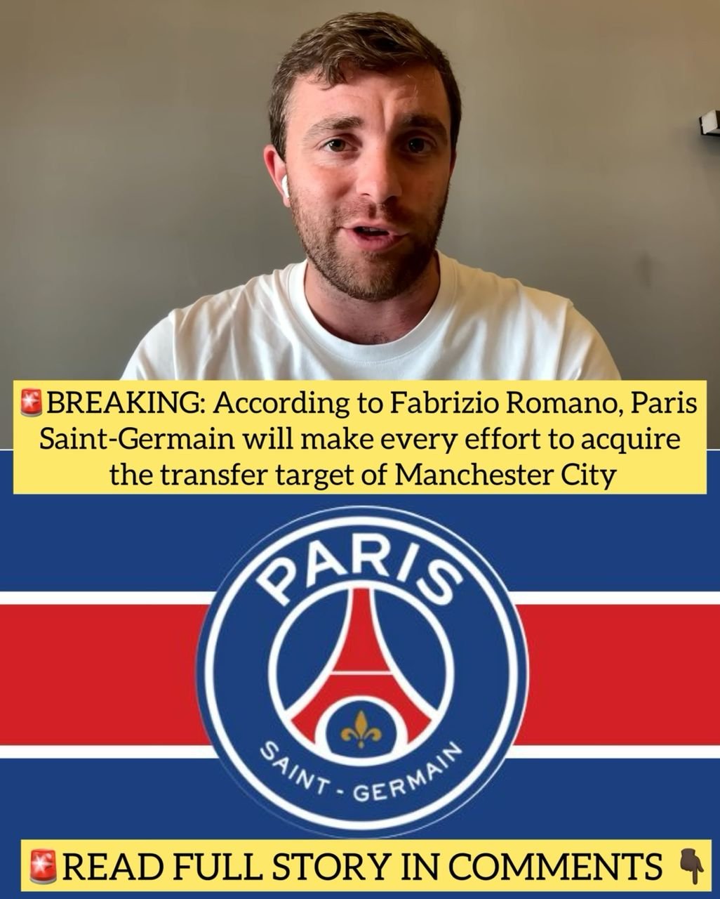BREAKING: According to Fabrizio Romano, Paris Saint-Germain will make every effort to acquire the transfer target of Manchester City