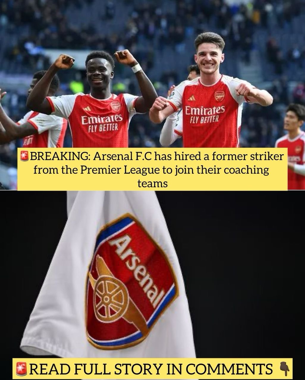 BREAKING: Arsenal F.C has hired a former striker from the Premier League to join their coaching teams