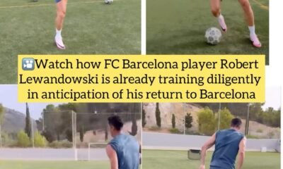 Watch how FC Barcelona player Robert Lewandowski is already training diligently in anticipation of his return to Barcelona