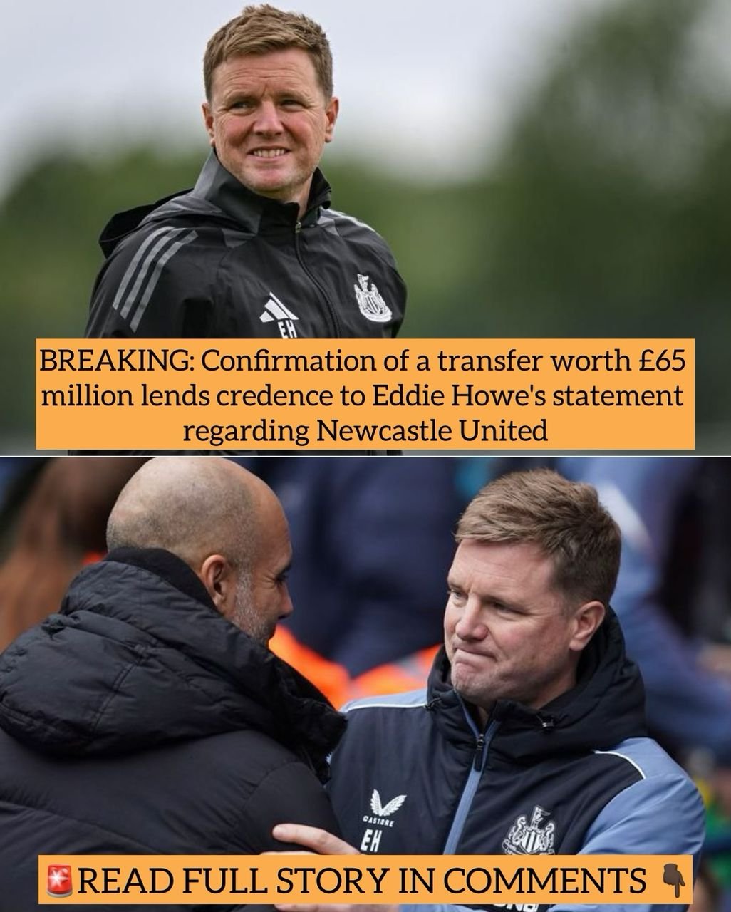 BREAKING: Confirmation of a transfer worth £65 million lends credence to Eddie Howe's statement regarding Newcastle United