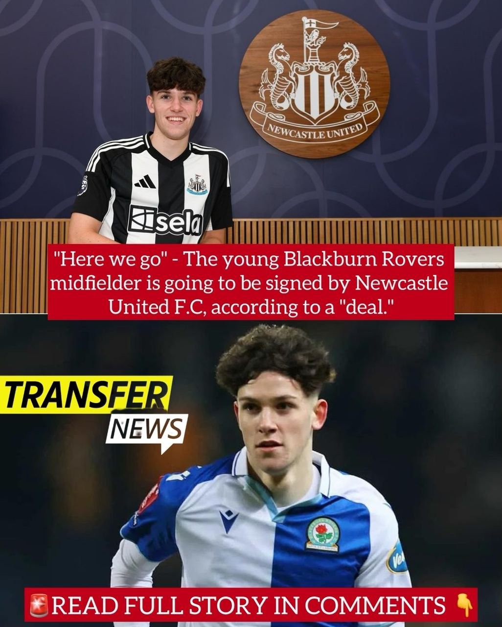 "Here we go" - The young Blackburn Rovers midfielder is going to be signed by Newcastle United F.C, according to a "deal."