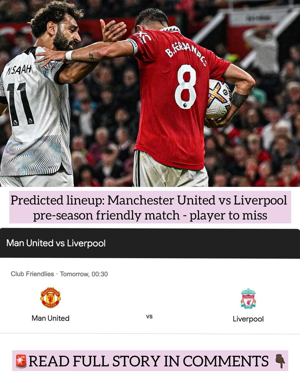 Predicted lineup: Manchester United vs Liverpool pre-season friendly match - player to miss