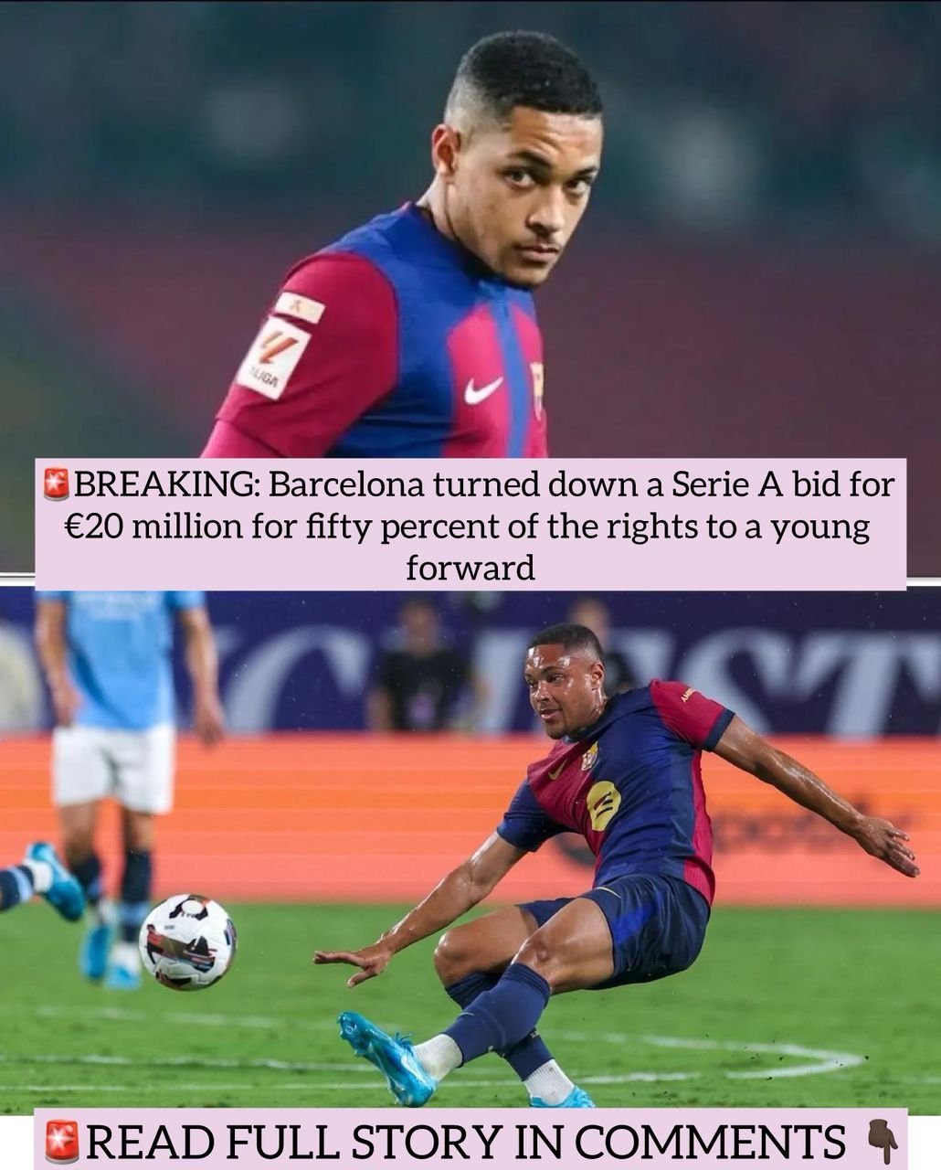 BREAKING: Barcelona turned down a Serie A bid for €20 million for fifty percent of the rights to a young forward