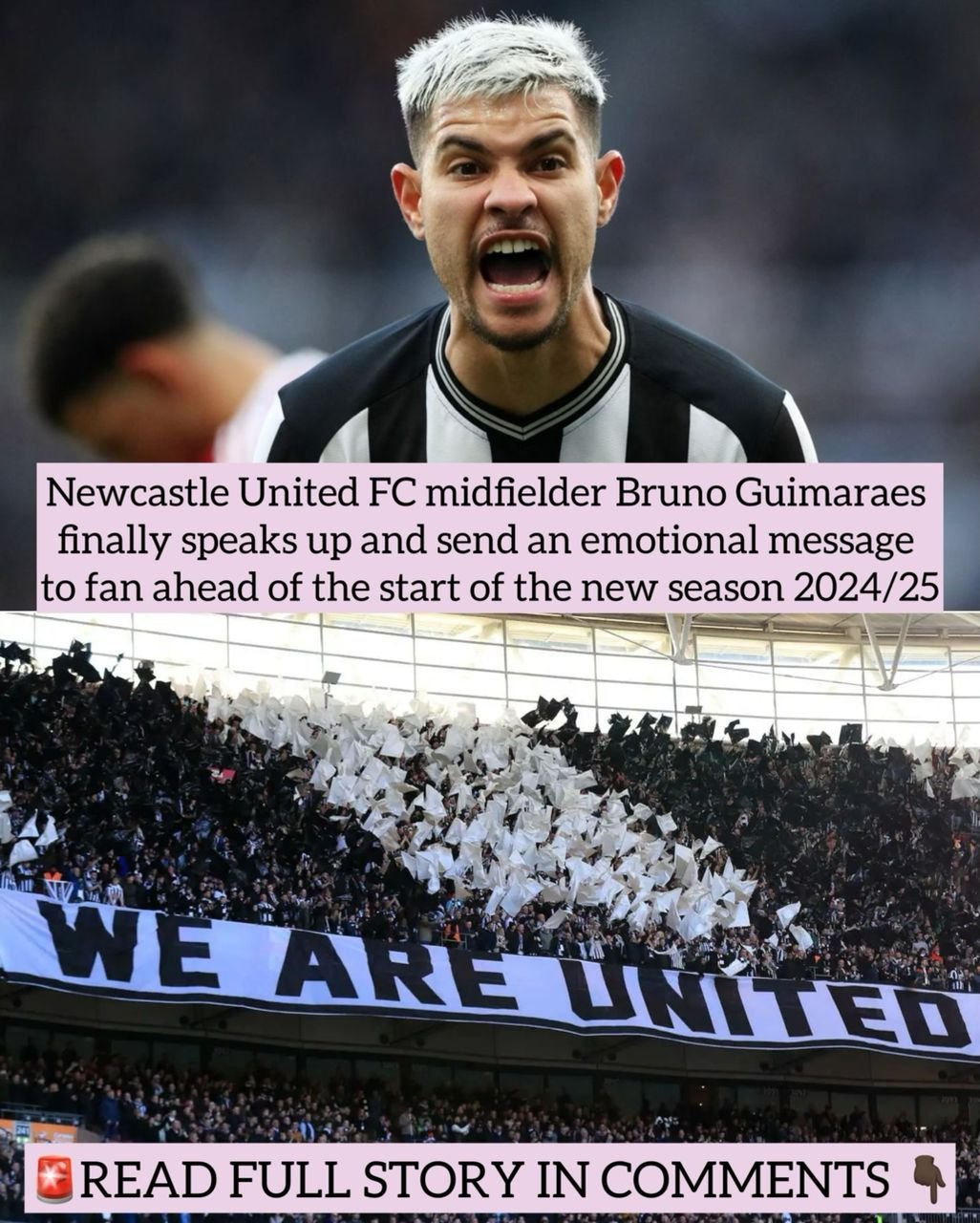 Newcastle United FC midfielder Bruno Guimaraes finally speaks up and send an emotional message to fan ahead of the start of the new season 2024/25
