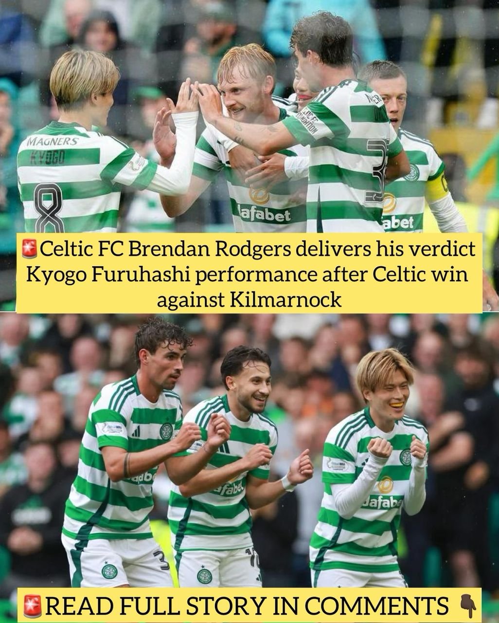 Celtic FC Brendan Rodgers delivers his verdict Kyogo Furuhashi performance after Celtic win against Kilmarnock