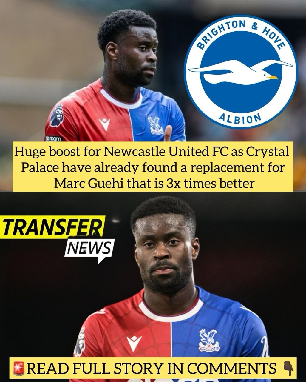 Huge boost for Newcastle United FC as Crystal Palace have already found a replacement for Marc Guehi that is 3x times better