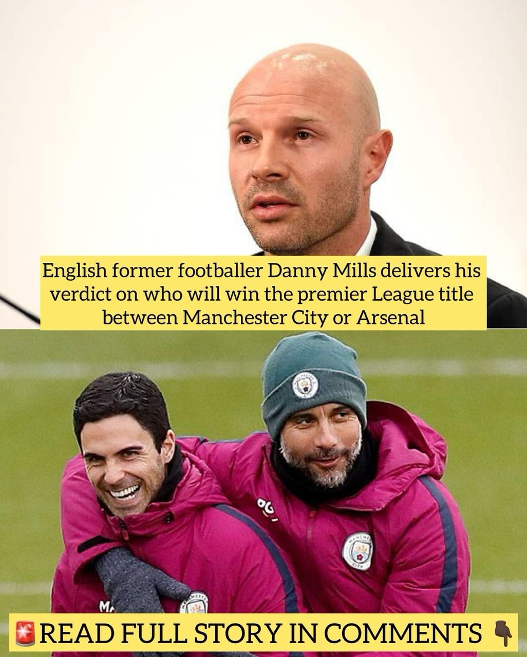 English former footballer Danny Mills delivers his verdict on who will win the premier League title between Manchester City or Arsenal
