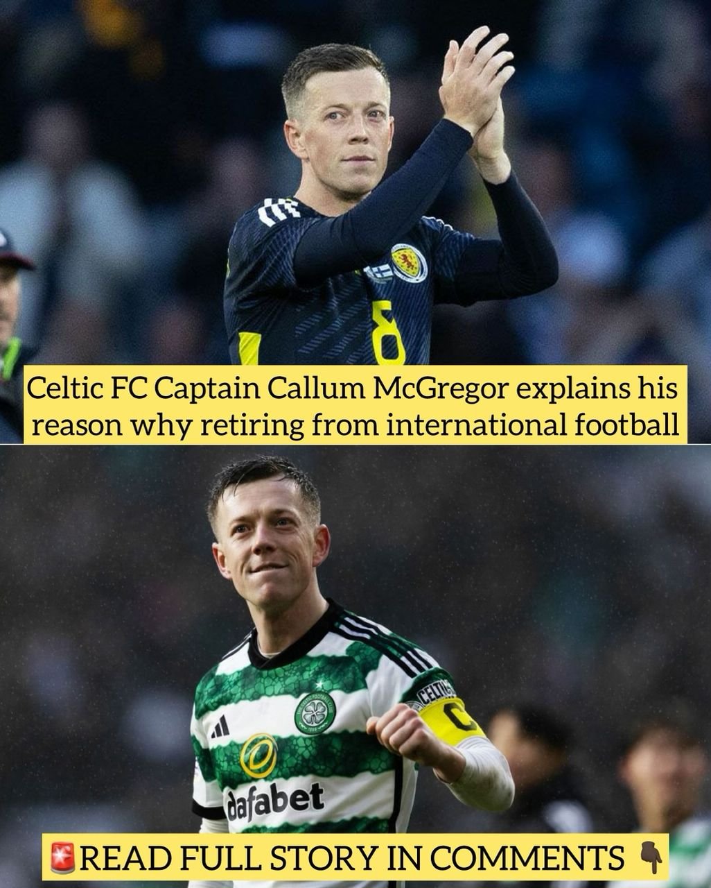 Celtic FC Captain Callum McGregor explains his reason why retiring from international football
