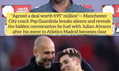 "Agreed a deal worth €95" million"— Manchester City coach Pep Guardiola breaks silence and reveals the hidden conversation he had with Julian Alvarez after his move to Atletico Madrid becomes clear