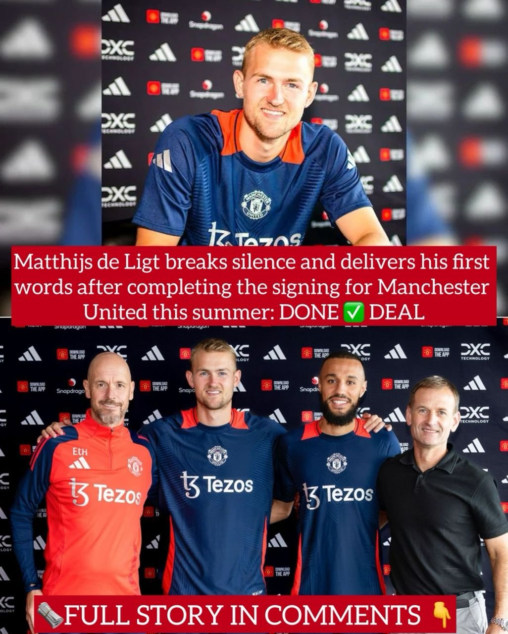 Matthijs de Ligt breaks silence and delivers his first words after completing the signing for Manchester United this summer: DONE DEAL