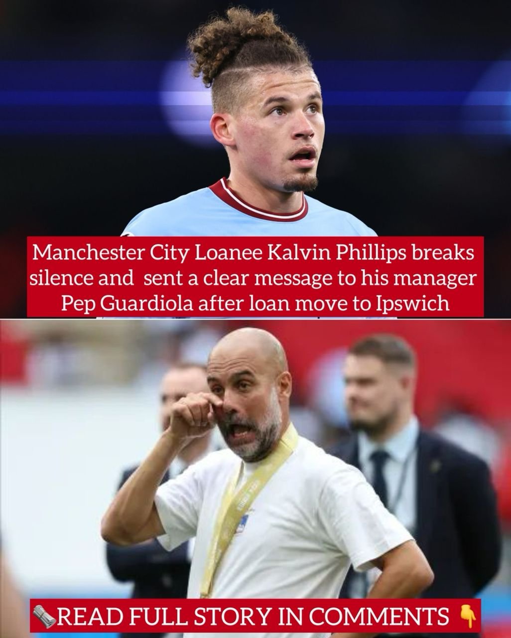 Manchester City Loanee Kalvin Phillips breaks silence and sent a clear message to his manager Pep Guardiola after loan move to Ipswich