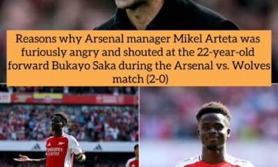 Reasons why Arsenal manager Mikel Arteta was furiously angry and shouted at the 22-year-old forward Bukayo Saka during the Arsenal vs. Wolves match (2-0)