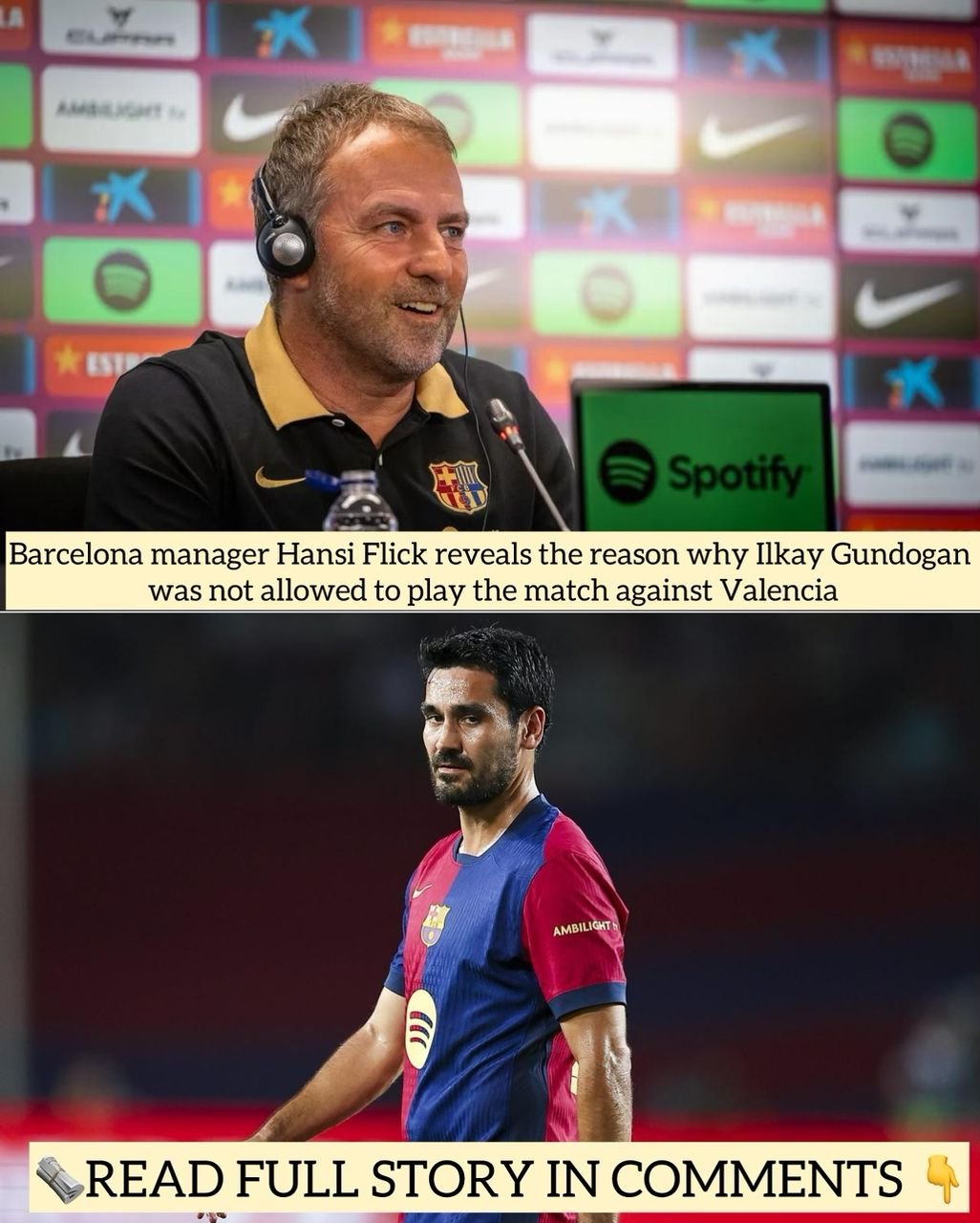 Barcelona manager Hansi Flick gave the reason why Ilkay Gundogan was not allowed to play the match against Valencia