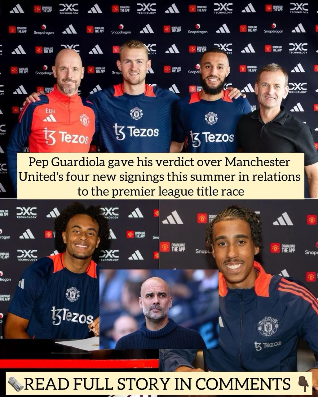 Pep Guardiola gave his verdict over Manchester United's four new signings this summer in relation to the Premier League title race