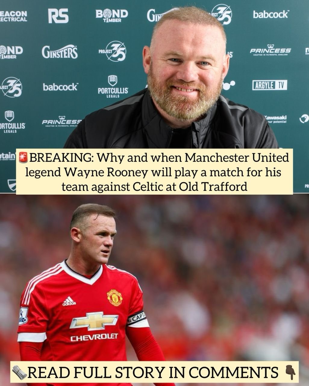 BREAKING: Why and when Manchester United legend Wayne Rooney will play a match for his team against Celtic at Old Trafford