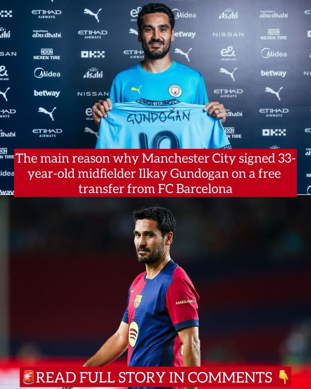 The main reason why Manchester City signed 33-year-old midfielder Ilkay Gundogan on a free transfer from FC Barcelona