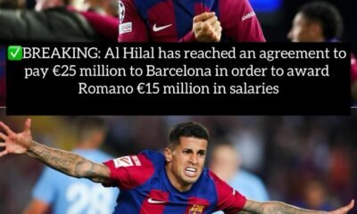 BREAKING: Al Hilal has reached an agreement to pay €25 million to Barcelona in order to award Romano €15 million in salaries