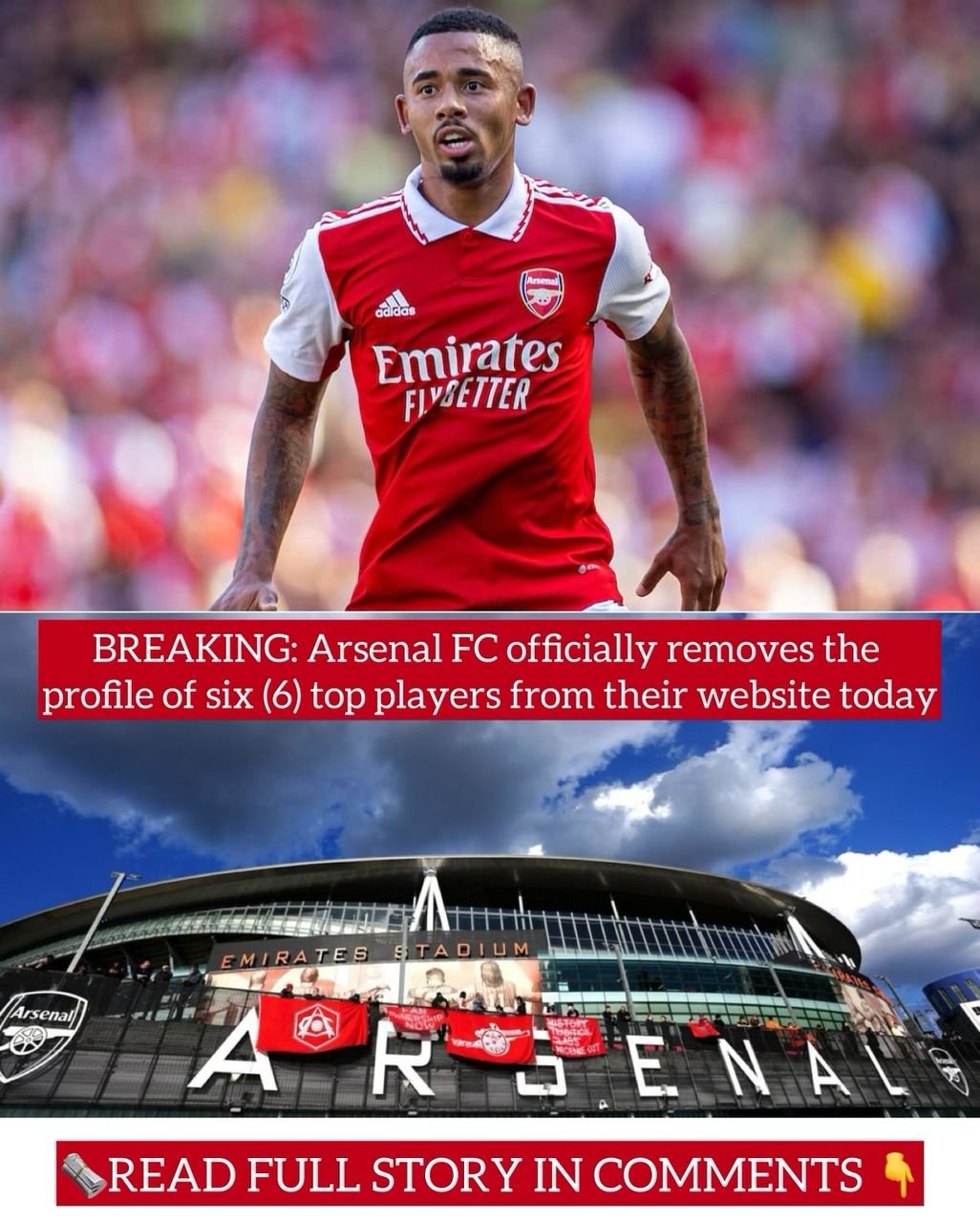 BREAKING: Arsenal FC officially removes the profile of six (6) top players from their website today