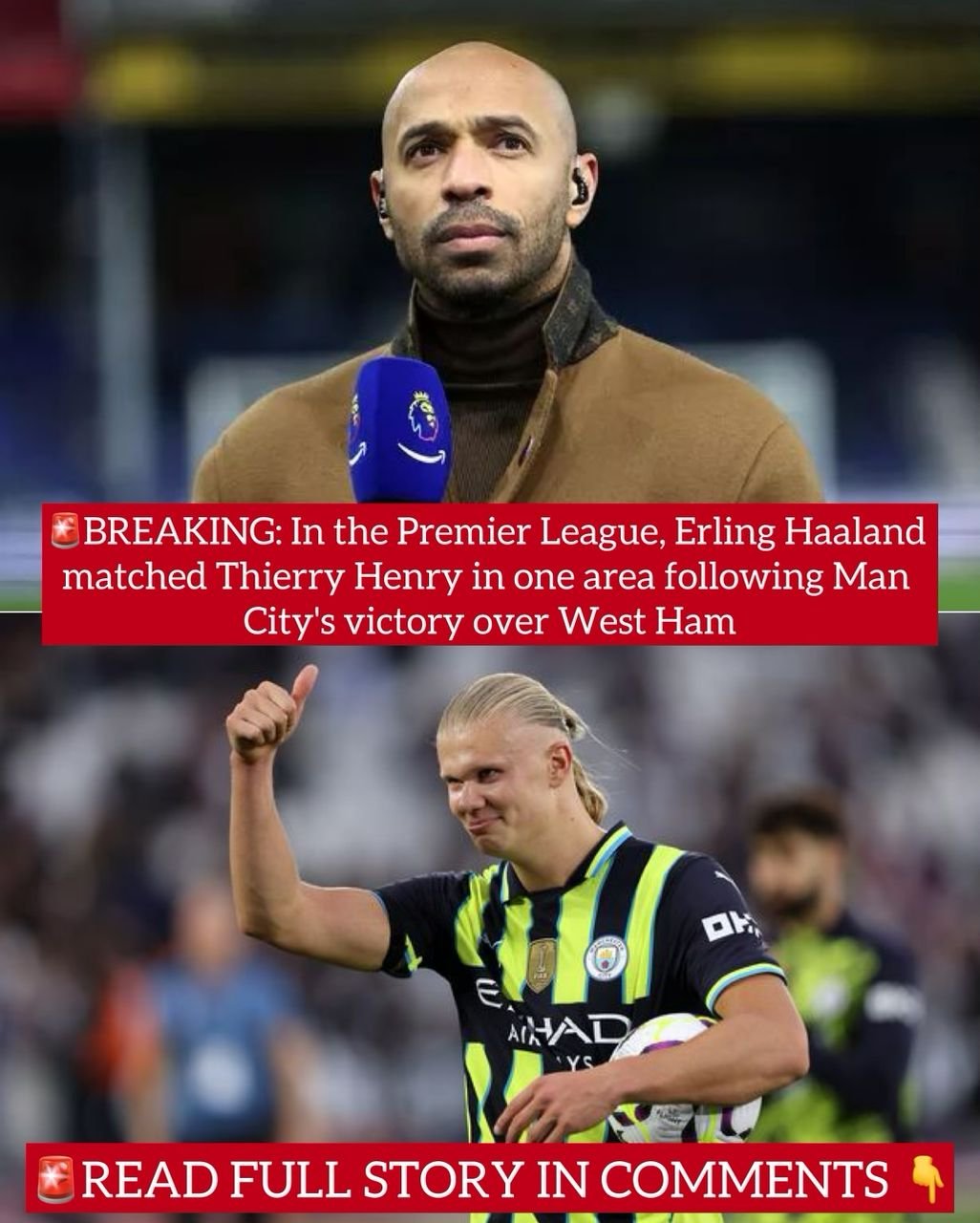 BREAKING: In the Premier League, Erling Haaland matched Thierry Henry in one area following Man City's victory over West Ham