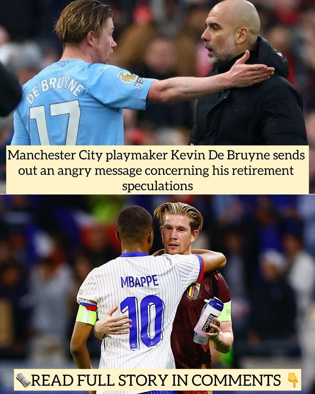 Manchester City playmaker Kevin De Bruyne sends out an angry message concerning his retirement speculations