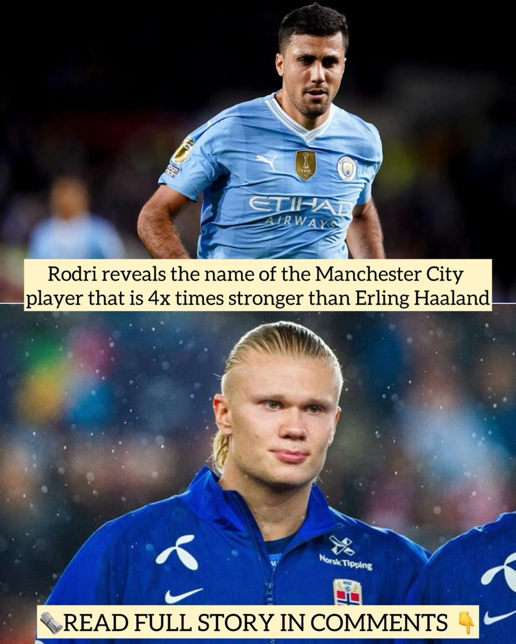 Rodri reveals the name of the Manchester City player that is 4x times stronger than Erling Haaland