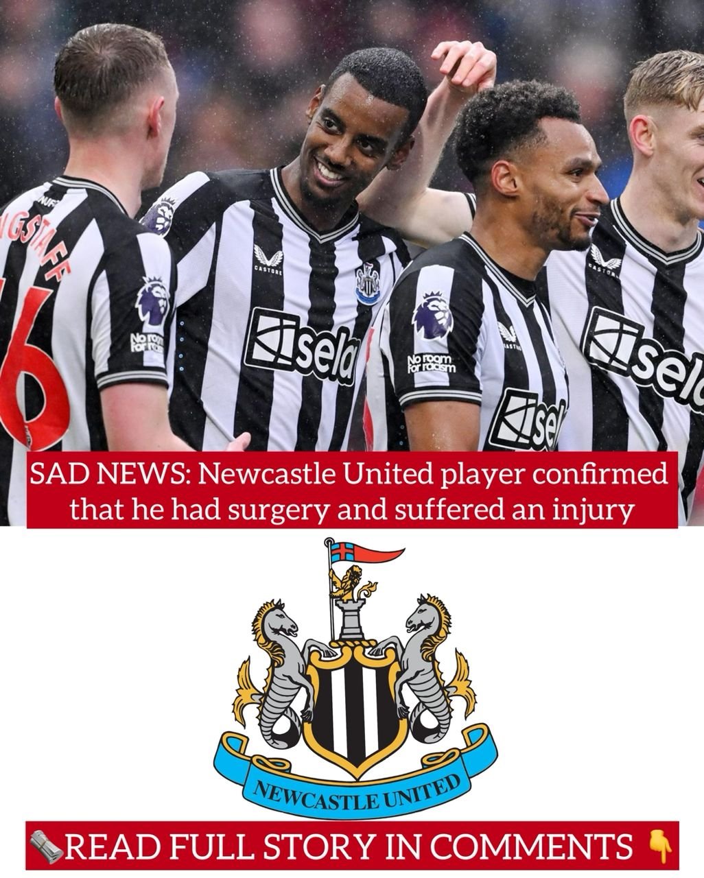 SAD NEWS: Newcastle United player confirmed that he had surgery and suffered an injury