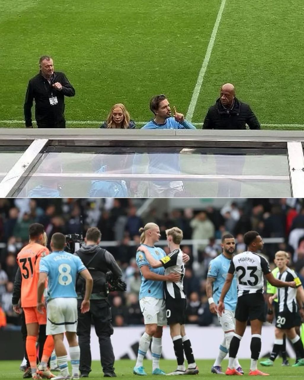 What Manchester City player Jack Grealish angry gestures to Newcastle United fans in the tunnel after their draw match on Saturday means revealed