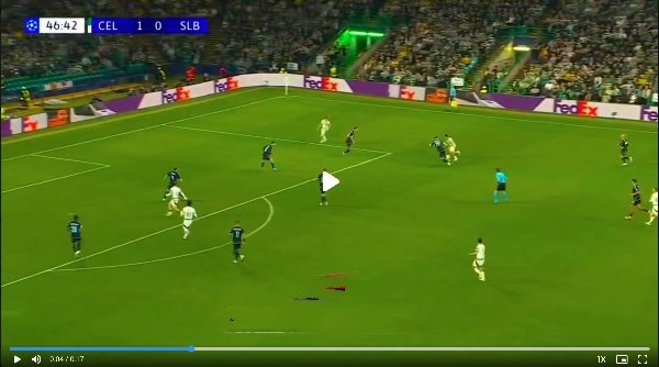 Watch goal Celtic 2-0 Slovan Bratislava how Kyogo Furuhashi gently placed the ball in the net in the UEFA Champions League match